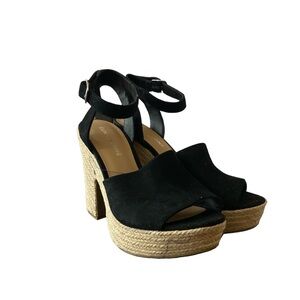 Sun + Stone BLACK Women's Fey Espadrille Dress Sandals, US 7